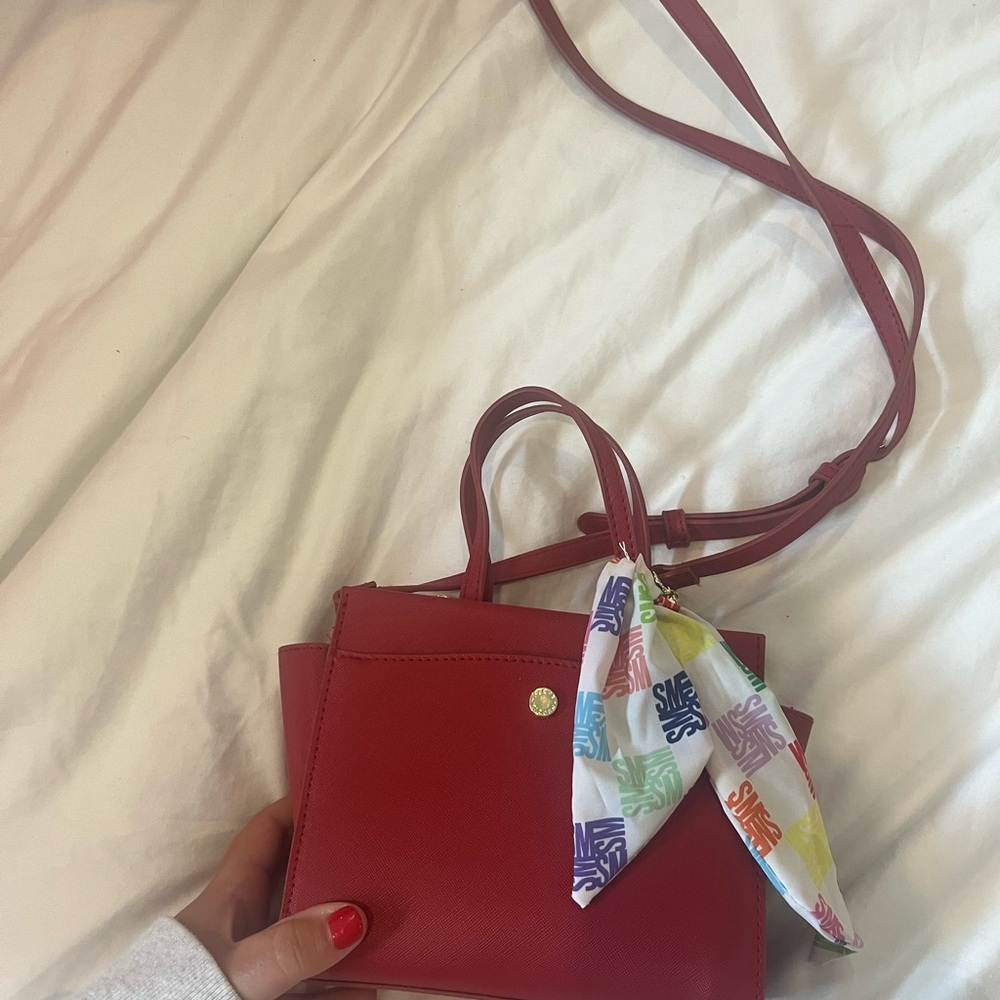Red Women's Handbag with Scarf Accent Steve Madden